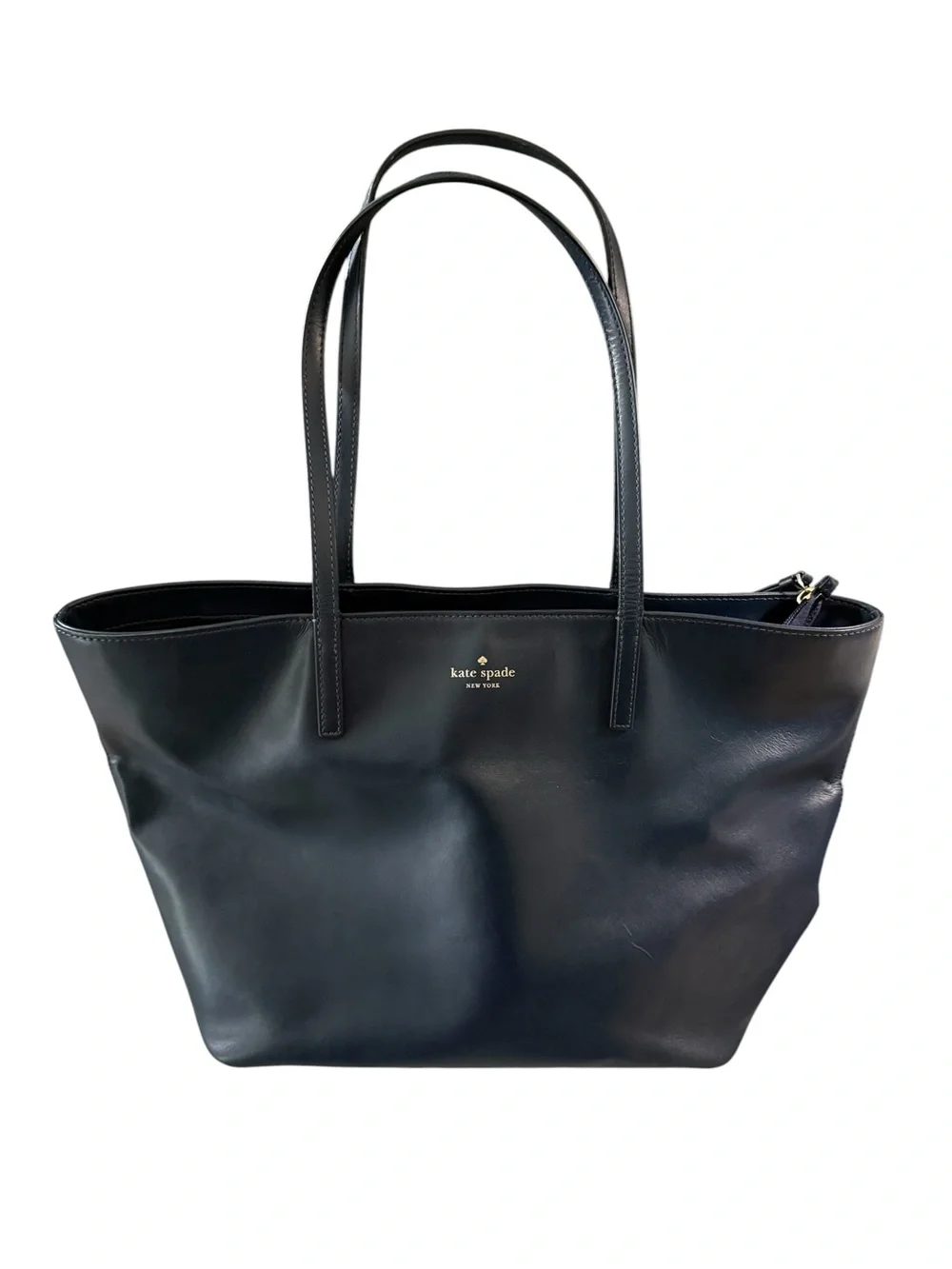 kate spade New York navy blue Leather Tote Bag